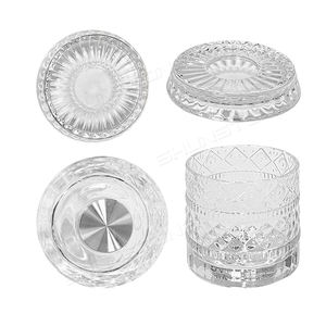 New Arrival <strong>Crystal</strong> Creative Rotating Whiskey Glass Drinking Cup with Glass Tray Rock Spinning Whisky Glass Shunstone Factory - Product Image 4
