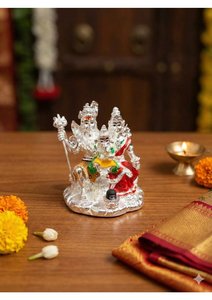 Shiv Parivar Idol 3.75 Inch Premium Silver Plated Hindu God <b>Statue</b> for Home Temple Puja Decor Spiritual Religious Gift - Product Image 6