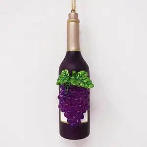 Fábrica al por mayor árbol de Navidad adornos decorativos botella de vino y colgante de uva