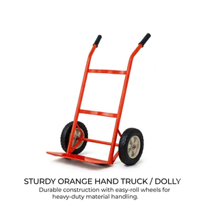Red Steel Hand Cart 2 Wheels Durable Powder Coated Platform <b>Trolley</b> for <b>Moving</b> Transport - Product Image 5