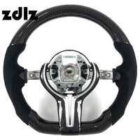 Volant de direction personnalisé en cuir suédé noir et fibre de carbone pour l'intérieur des voitures BMW M2 M3 M5 F20 F25 F10 F11 F15 F30 F32