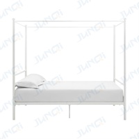 Lit à baldaquin à quatre poteaux, fabrication sur mesure avec une base en métal au design moderne, à vendre, meubles de chambre à coucher, lit simple en métal