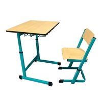 Table d'étude en bois à siège unique, réglable, mobilier de classe scolaire, table d'étudiant, ensemble de bureaux et de chaises, mobilier éducatif