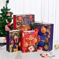 Sacs cadeaux de Noël sur mesure, imprimés en offset couleur, en papier couché, avec poignées longues, pour le shopping