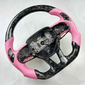 Volant en fibre de carbone forgé rose pour Dodge Charger <span class=keywords><strong>Challenger</strong></span> Hellcat Charger <span class=keywords><strong>Challenger</strong></span> SRT <span class=keywords><strong>RT</strong></span> 2015 2016 Accessoires de voiture - Product Image 1