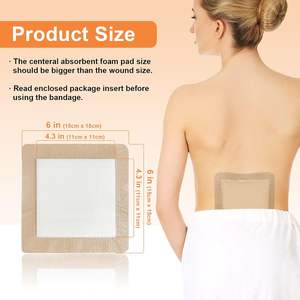 <span class=keywords><strong>Pansement</strong></span> en mousse de silicone adhésif 15cmx15cm avec bordure en silicone, durée de vie 3 ans, pour talon - Product Image 3