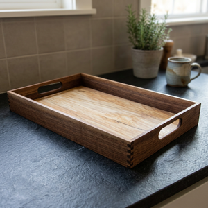 Plateau de service alimentaire en bois de style français, fait main, écologique, taille et forme personnalisées, utilisation hôtelière et en restauration, décoratif, de luxe, compatible lave-vaisselle - Product Image 2