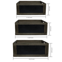 Boîte de rangement décorative en bois brûlé de qualité supérieure, petite caisse empilable en bois pour l'organisation de la maison