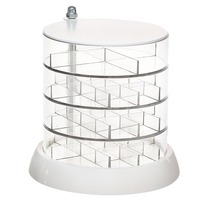 Rotation Clair PS Bijoux Organisateur Boîte Multicouche Compartiment Rond De Stockage pour Boucles D'oreilles Goujons Colliers Montre Perles