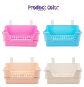 Grande litière pour lapins, chinchillas, furets, galesaurs, hérissons et petits animaux – Toilette d'angle en plastique durable - Product Image 5
