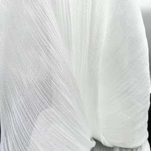 Stock de crêpe brillant scintillant tissu de mousseline de soie de polyester recyclé transparent plissé tulle <span class=keywords><strong>voile</strong></span> vêtement de mariage - Product Image 5