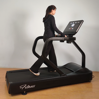 Caminadora Comercial de Alta Resistencia con Pantalla LED de 23.8'', Motor de 3.0HP, Triple Columna, Máquina para Correr en Gimnasio, Carga Máxima 180kg