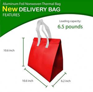 Sac isotherme personnalisé de haute qualité pour la livraison de nourriture, non tissé, réutilisable, garde les aliments au chaud, les boissons au frais, sacs isothermes - Product Image 2