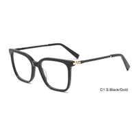 Haute qualité grand cadre acétate lunettes mode couleur forme carré temples conception couleur contraste correspondant
