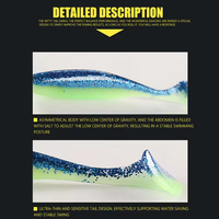 Leurre de pêche en mer pour achigan et brochet, imprimé PVC, 50mm/75mm/100mm, leurre artificiel bionique en forme de ver, shad wobbler pour rivière, lac, ruisseau