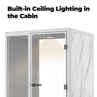Cabines Acoustiques Mobiles Modernes Insonorisées pour Réunions, avec Cadre Métallique et Éclairage LED, Idéales pour Bureaux, Villas, Salles de Sport, Domiciles et Espaces de Vie