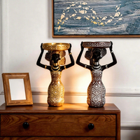 Statue de femme noire en résine peinte à la main, style Pop Art, avec plateau de rangement, décoration écologique bohème chic pour la maison ou le bureau, porte-clés