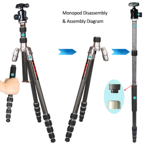 Tré<span class=keywords><strong>pied</strong></span> et <span class=keywords><strong>monopode</strong></span> multifonction 2 en 1 en fibre de carbone pour <span class=keywords><strong>appareil</strong></span> <span class=keywords><strong>photo</strong></span> reflex numérique et téléphone, chevalet léger en fibre de carbone pour peinture à l'huile - Product Image 5