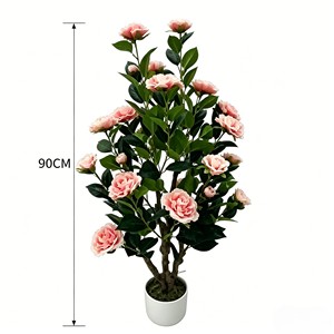 Artificial Camellia <b>Tree</b> Faux Camellia <b>Tree</b> Camellia <b>Tree</b> Potted - Product Image 2