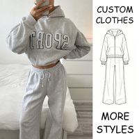 Ensemble survêtement personnalisé avec broderie, coupe courte, style streetwear, logo personnalisé, fermeture éclair, deux pièces, pantalon de survêtement et sweat-shirt, jogging, survêtement