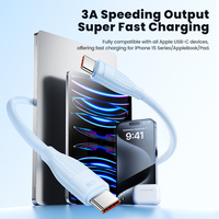Câble de charge rapide USB-C Toocki Smooth Touch 60W PD en matériau TPE avec E-Marker pour un transport quotidien