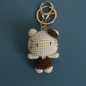 Nhà Máy Trực Tiếp Sáng Tạo Handmade Dệt Kim Crochet Mini Mèo Đồ Trang Trí Đầy Màu Sắc Kitty Mặt Dây Chuyền Treo Dễ Thương Đồ Chơi Sang Trọng Móc Khóa - Product Image 5
