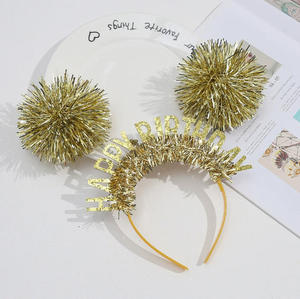 Diadema <span class=keywords><strong>de</strong></span> <span class=keywords><strong>Pelo</strong></span> con Bola <span class=keywords><strong>de</strong></span> <span class=keywords><strong>Pelo</strong></span> <span class=keywords><strong>de</strong></span> Seda Colorida Estilo Europeo y Americano para Niños, Accesorios para el Cabello para Fiestas <span class=keywords><strong>de</strong></span> Cumpleaños - Product Image 2