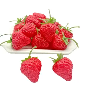 逼真的塑料假果草莓展示人工模拟草莓家居装饰
