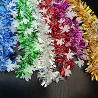 Décorations de fête de Noël : Guirlandes de confettis en forme de fleurs, colorées, en plastique, modernes, avec colombes blanches, pour arrangements festifs