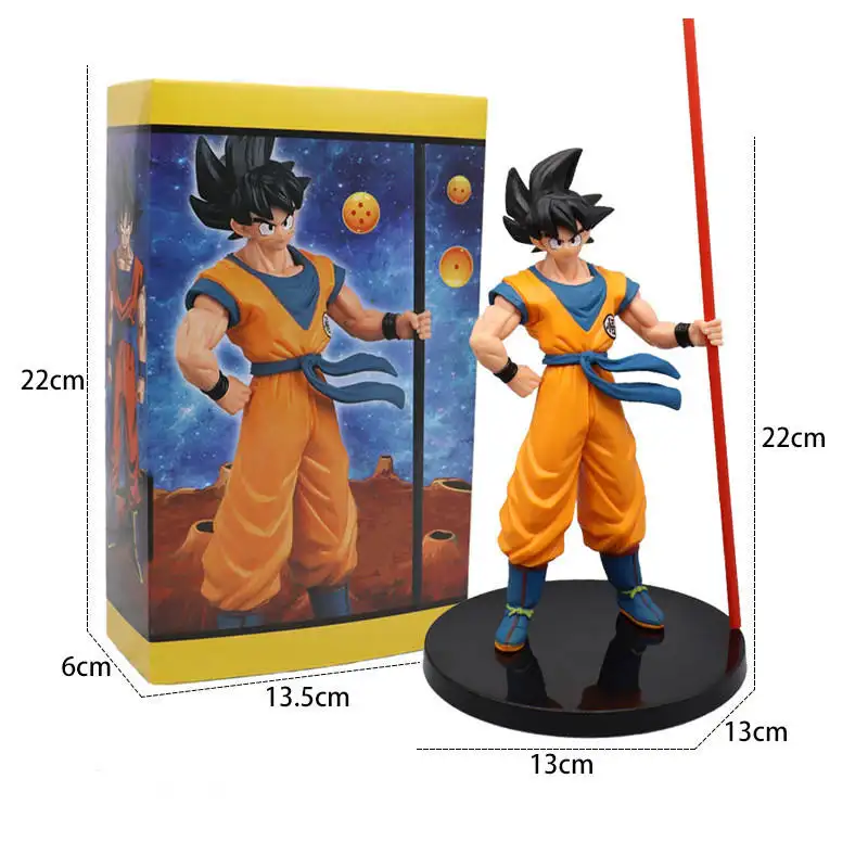 Anime Dragon Z Ball 22cm Goku mit Stick Figur PVC Harz Modell Spielzeug Action figuren für Anime Fans