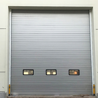 Porte de garage sectionnelle industrielle en acier avec fenêtre et lumière naturelle pour cour