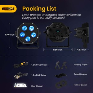 SHEHDS 5x12W RGBALUV 6in1 Stage <b>Light</b> Color Mixing With Intelligent Temp Control - Product Image 4