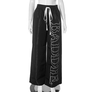Pantalones casuales de hip-hop de moda de calle alta para mujer, ajuste holgado con cordones y letras Transfronterizas Europeas americanas nuevas - Product Image 6