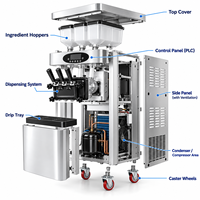 Machine à glace molle professionnelle 3 saveurs 2000W en acier inoxydable sur pied 110V pour snack-bar et yaourtière