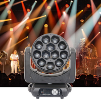 Projecteur LED mobile Big Bee Eye 12x40W RGBW avec lumière blanche froide, contrôle DMX512, zoom, effet prismatique pour concerts, discothèques et scènes