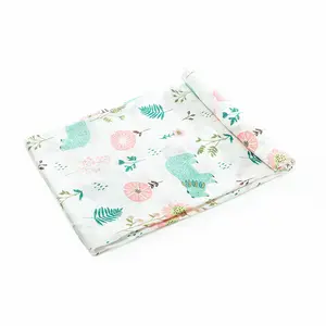 Low Price Custom Design 100% Cotton 2 Layers Baby Receiving Swaddle Wrap Muslin Blanket