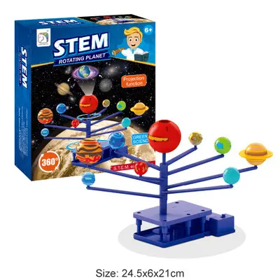 STEAM power-Proyección de experimentos de ciencia astronómica, ocho planetas, juguetes artesanales giratorios, hechos a mano