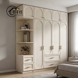 Armadio <span class=keywords><strong>in</strong></span> <span class=keywords><strong>Legno</strong></span> <span class=keywords><strong>Massello</strong></span> Stile Francese Moderno, Bestseller, Semplice Colore Crema, Personalizzabile, Mobile per Camera da Letto, Armadio Porta Abiti - Product Image 4