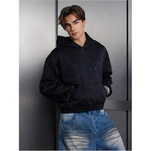 Sudadera con Capucha Personalizada para Hombre, con Lentejuelas, Manga Larga, con Bolsillo, Felpa Francesa, Estilo Urbano - Product Image 1