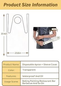 Tabliers jetables imperméables avec manchons de protection, tabliers de protection en plastique idéaux pour la peinture, la cuisine et les travaux ménagers quotidiens - Product Image 4