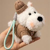 Porte-clés en peluche mignon et moelleux en forme de chien Westie - Accessoire quotidien esthétique, cadeau mignon pour ses amies
