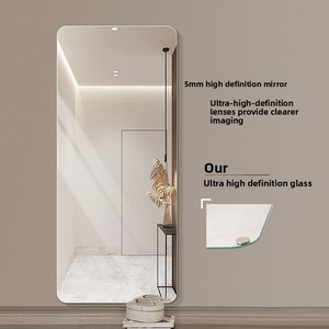<span class=keywords><strong>Espejo</strong></span> de cuerpo entero sin marco, de lujo ligero, autoadhesivo, minimalista, moderno, para puertas de armario, dormitorio, hogar - Product Image 2