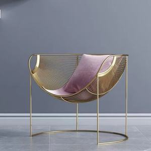 Modern Home Dining Chair with Comfortable Cushion Stainless Steel Frame for Bedroom Hotel Leisure-Home Living Room <b>Lounge</b> Chair - Product Image 1