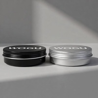 WOGU 100ml Emballage Cosmétique Argenté 100g 3oz Pot en Aluminium Noir pour Huile Capillaire, Cire, Soins Corporels, Rangement de Pommades et Crèmes