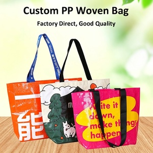Bolsa de Mano de PP Tejido Laminado con Impresión Personalizada, Bolsas de Viaje Reutilizables, Logotipo Personalizado, Diseño Artístico, Patrón de Letras, Marca Besto, Parte Superior Abierta - Product Image 1