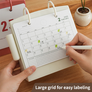 Calendrier de bureau d'entreprise personnalisé de 18*13,5 cm avec logo d'entreprise imprimable, publicité 2026/2025, calendrier de 12 mois avec support - Product Image 4