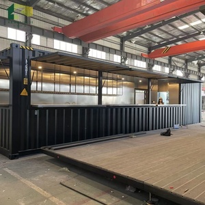 Sang Trọng 40 Chân Di Động Vận Chuyển Container Thanh Nhà Hàng Thiết Kế Prefab Di Động Cửa Hàng Pop-up Cửa Hàng Bán Lẻ <span class=keywords><strong>Coffe</strong></span> Cửa Hàng Container - Product Image 4