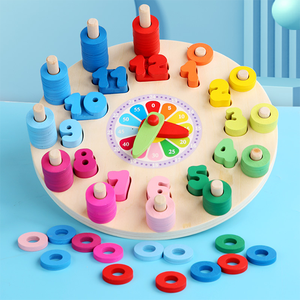 Juguetes Educativos de Madera para Niños Sunshine, Reloj <span class=keywords><strong>Despertador</strong></span> Multifuncional, Bloques de Emparejamiento Digitales, Rompecabezas para Niños de 2 a 4 Años - Product Image 4