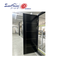 Porte d'entrée commerciale Superhouse NFRC, porte d'entrée en aluminium à double vitrage, porte d'entrée française avec panneau latéral