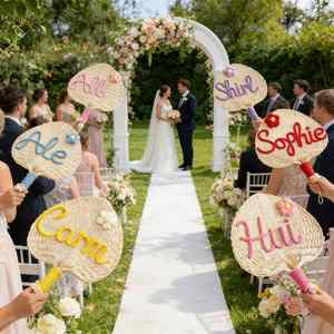 Abanico de Paja Tejido a Mano, Abanicos Portátiles para Decoración y Accesorios de Fotografía, Recuerdo de Boda para Novias - Product Image 2